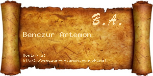 Benczur Artemon névjegykártya